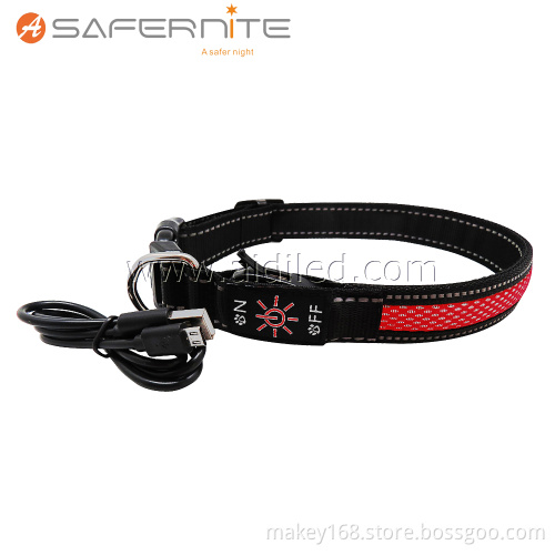 Nylon Led Glow Up Safety Dog Collar